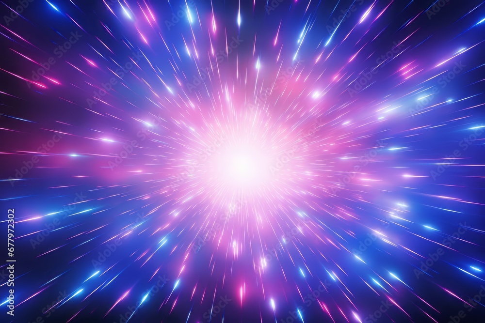 Wall mural shining stars background with light rays, abstract light background with bokeh