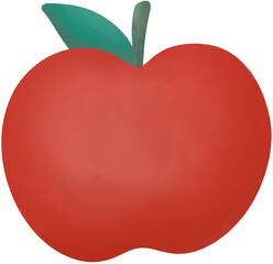 red apple with leaf