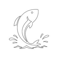 Fish icon black silhouette. Fisheries logo symbol. fish skeleton. fish vactor. fish icons. black-white. nature animal. cartoon. bone. 