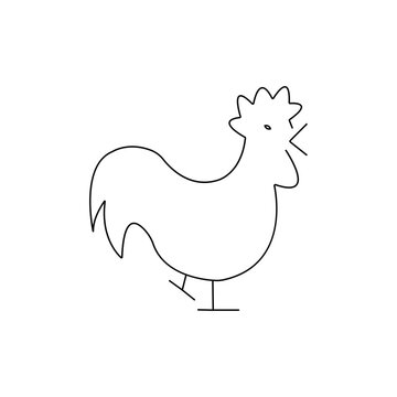 Chicken Icon - Iconic Series. Chicken Silhouette, Vector EPS10 Illustration .Chicken Agriculture And Farming Thin Line Icons
