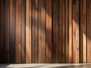 Vertical wooden wall with smooth shadow overlay