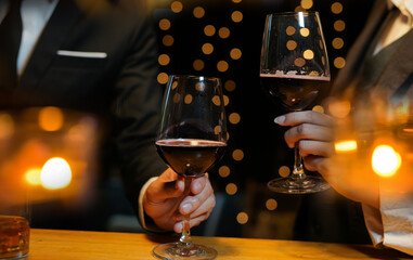 food and Drink, wine red and for a friendly, in a bar or a restaurant 