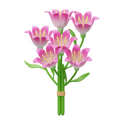 Pink Lily Bouquet 3D Icon