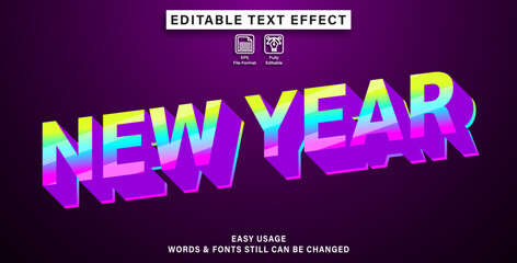 new year style editable text effects