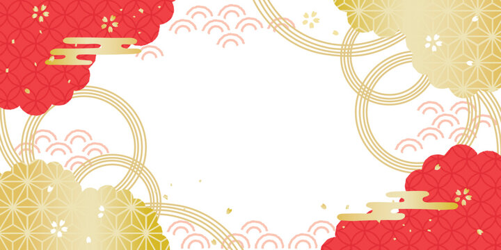 お正月　和柄背景イラスト　