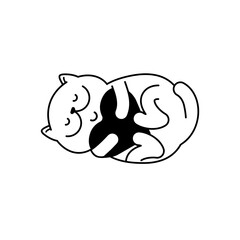 Cat and love. Happy cat symbol. Logo icon for pet store. Concept for animal lovers. Cat and heart