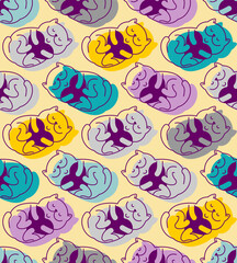 Cat and love pattern seamless. Happy cat background. Concept for animal lovers. Cat and heart texture