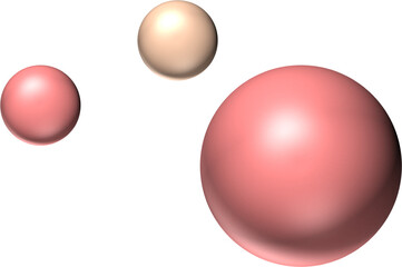 3D Pastel planets on white background, comic universe illustration, bubble, Ball, dot circle