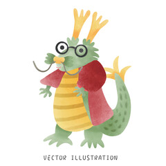 Celebrate 2024 Hand Painted Chinese New Year of the Dragon in Vibrant Watercolor Style