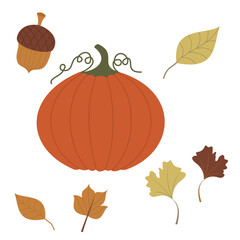 Autumn and Fall Season Theme Simple and Cute Vector Arts