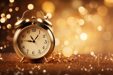 Fototapeta na wymiar new year background with clock