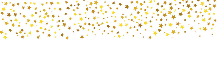Gold star glitter dust sparkle on transparent background. Magic shining sparkles confetti scatter. - obrazy, fototapety, plakaty