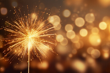 Fototapeta premium Sparkler,Burning miracle candle with bokeh