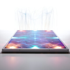 Isolated modern laptop mockup 3d rendering, Computer on desktop in office with technology theme hologram. Multi exposure. Tech concept., Laptop closeup with forex graph on computer screen. Financial

