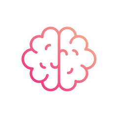 Brain icon isolate white background vector stock illustration.