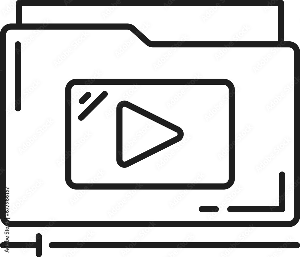 Poster Content. CDN. Content delivery network icon, web media technology, blog or internal portal file upload and update service, CDN thin line vector symbol or pictogram with computer folder and media files