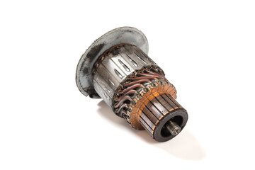 angle view machine part on a white background