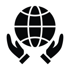 Planet earth care vector icon	
