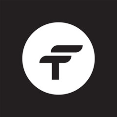 letter T and F logo design simple. - obrazy, fototapety, plakaty