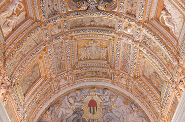 The Scala d'Oro ceiling (literally "golden staircase") in Palazzo Ducale (Doge's palace)