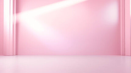 Pink background abstract in luxury studio room wall art for pedestal winner. Generative Ai.