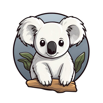 koala Cartoon Style Illustration Artistic Style Painting Drawing No Background Perfect For Print on Demand Merchandise