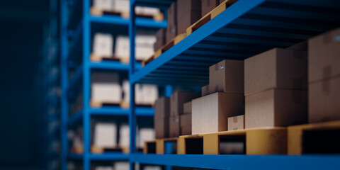 a warehouse ship piled with goods,3d rendering