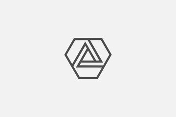 Illustration vector graphic of triangle line art geometric. Good for logo