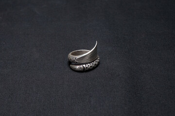 Hmong silver jewelry on black background, Handmade silver accessories