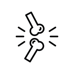 Broken Bone icon isolate white background vector stock illustration.