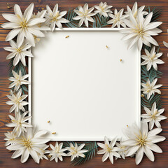 Template with Edelweiss white empty space Memo Note