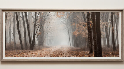 framed painting on the wall landscape autumn frame interior gallery