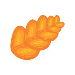 Challah bread on white background