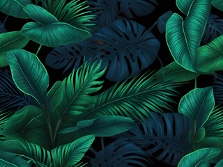 Exotic and phosphorescent plants pattern