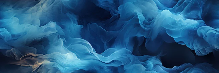 Foto auf Acrylglas seamless pattern with texture of blue smoke fog smog on a black background © alexkoral