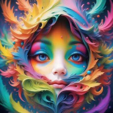 3 d rendered colourful artwork on colourful artwork illustration with abstract fractal