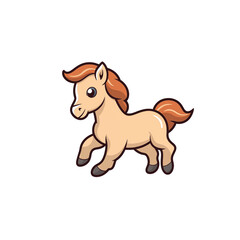 running horse isolated on white background