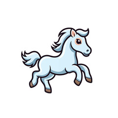 running horse isolated on white background