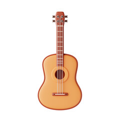 Obraz premium Guitar music instrument melody icon 3d illustration isolated
