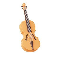Fototapeta na wymiar Violin music instrument melody icon 3d illustration isolated