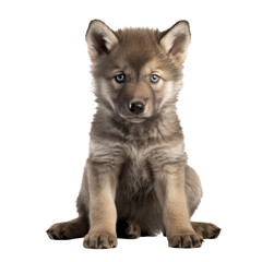 baby wolf isolated on transparent background,transparency 