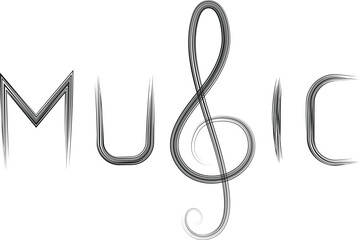 Obraz premium music word vector image