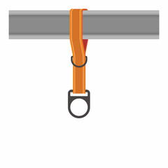 Safety body harness anchorage connection strap vector illustration for work at height personal protective equipment.