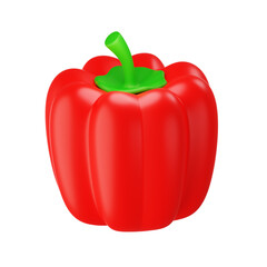 Bell pepper red green vegetable healthy food icon 3d illustration isolated