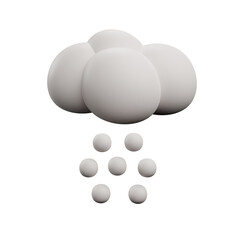 3 D illustration of Cloudy and fog weather icon
