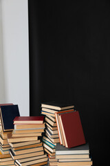 Lots of educational books for knowledge as background