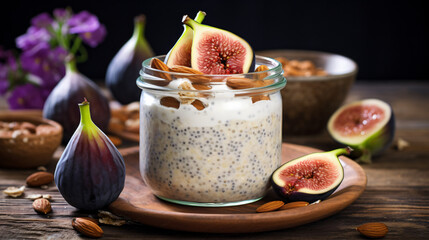 Overnight oats with apple and fig.