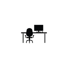 office desk icon vector illustration