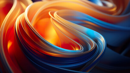 Spiral glossy colorful lines background. 