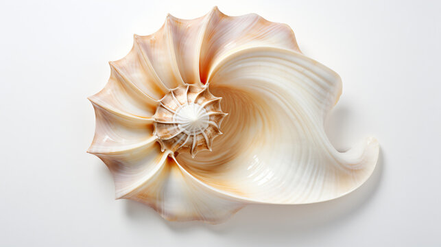 Photos of the sea shell on white.